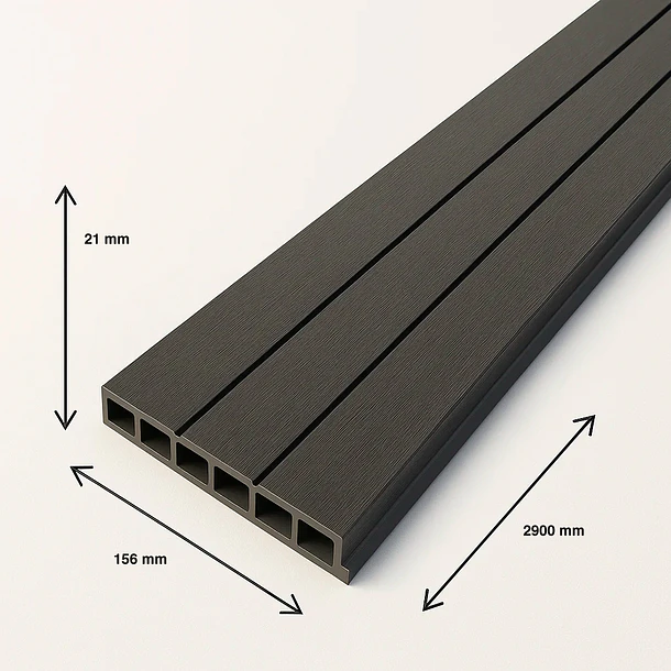 Pack de 5 Revestimientos Siding WPC exterior Color Gris Azulado 4