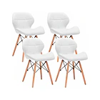 Pack de 4 Sillas Radar Acolchadas Ecocuero Blancas 1