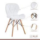 Pack de 4 Sillas Radar Acolchadas Ecocuero Blancas 3
