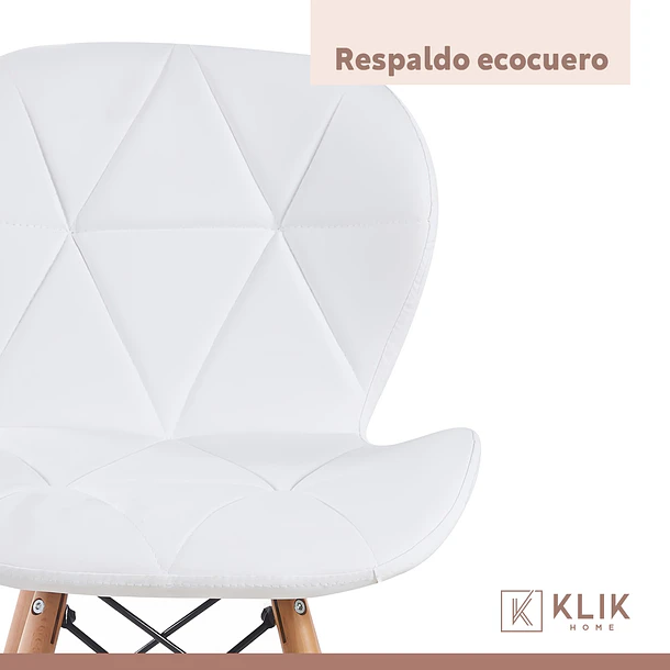 Pack de 4 Sillas Radar Acolchadas Ecocuero Blancas 5