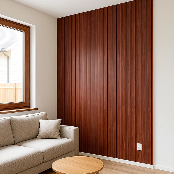 Pack de 16 Revestimientos Siding WPC interior color Nogal 2