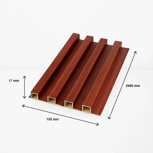 Pack de 16 Revestimientos Siding WPC interior color Nogal 4