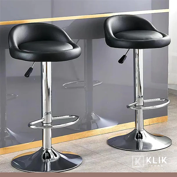 Pack de 2 Taburetes Ajustables Comfy acolchados - Negro 2