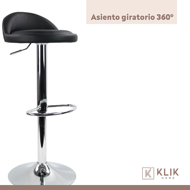 Pack de 2 Taburetes Ajustables Comfy acolchados - Negro 5