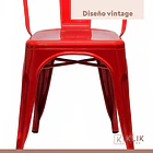 Pack de 4 sillas Tolix Rojas 5