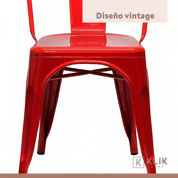Pack de 4 sillas Tolix Rojas 5