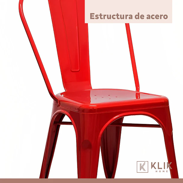 Pack de 4 sillas Tolix Rojas 6