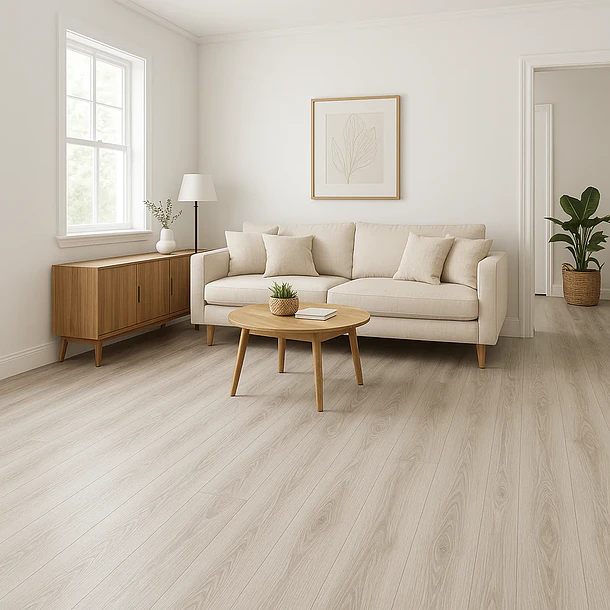 Pack de 12 Pisos Vinilico SPC Color Gris Claro 3