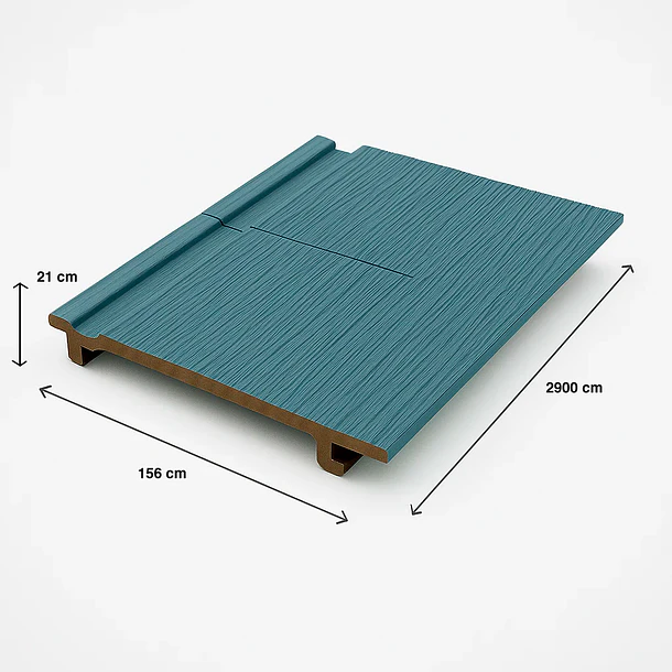 Pack de 5 Revestimientos Siding Plano WPC exterior Color Gris Azulado 4