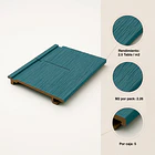 Pack de 5 Revestimientos Siding Plano WPC exterior Color Gris Azulado 5