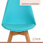 Pack de 4 Sillas Tulip Turquesa 6