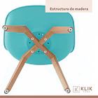 Pack de 4 Sillas Tulip Turquesa 8