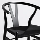 Pack 2 Sillas Wishbone Rattan - Negra con hilo negro 6