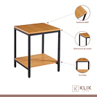 Pack de 2 Veladores Mesa Auxiliar Lateral de 2 Niveles 40x50 - Madera Clara 2