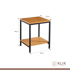 Pack de 2 Veladores Mesa Auxiliar Lateral de 2 Niveles 40x50 - Madera Clara 3