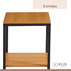 Pack de 2 Veladores Mesa Auxiliar Lateral de 2 Niveles 40x50 - Madera Clara 6