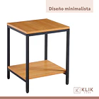 Pack de 2 Veladores Mesa Auxiliar Lateral de 2 Niveles 40x50 - Madera Clara 7