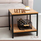 Pack de 2 Veladores Mesa Auxiliar Lateral de 2 Niveles 40x50 - Madera Clara 9