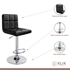 Pack de 2 Taburetes Ajustables Completos con Respaldos - Negro 3