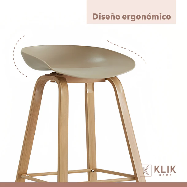 Pack de 4 Taburetes Nordic - Beige 6