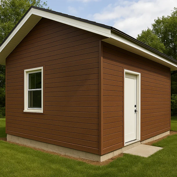 Pack de 5 Revestimientos Siding Plano WPC exterior Color Madera Oscura 2
