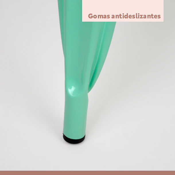 Pack de 4 Sillas Tolix con asiento de madera clara - Menta 5