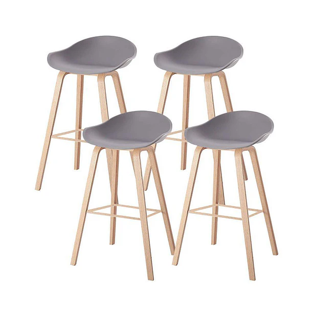 Pack de 4 Taburetes Nordic - Gris 1