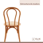 Pack 4 Sillas Amelia Vienna Madera Rattan - Natural 5