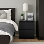 Pack de 2 Veladores Cajón Doble Minimal 30x40x48 Oscuro 2.0 3