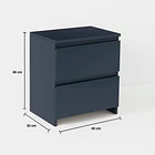 Pack de 2 Veladores Cajón Doble Minimal 30x40x48 Oscuro 2.0 4