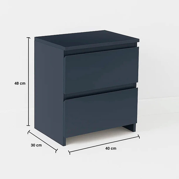 Pack de 2 Veladores Cajón Doble Minimal 30x40x48 Oscuro 2.0 4