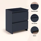Pack de 2 Veladores Cajón Doble Minimal 30x40x48 Oscuro 2.0 5