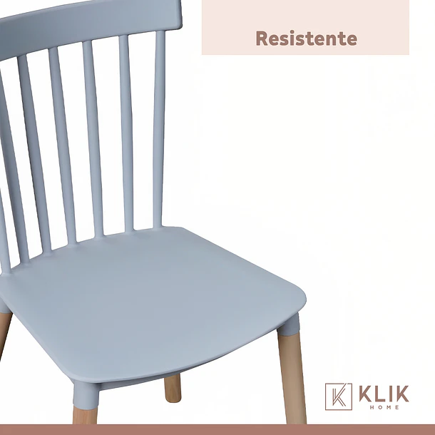 Pack de 4 Sillas Windsor Grises 5