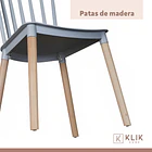 Pack de 4 Sillas Windsor Grises 7