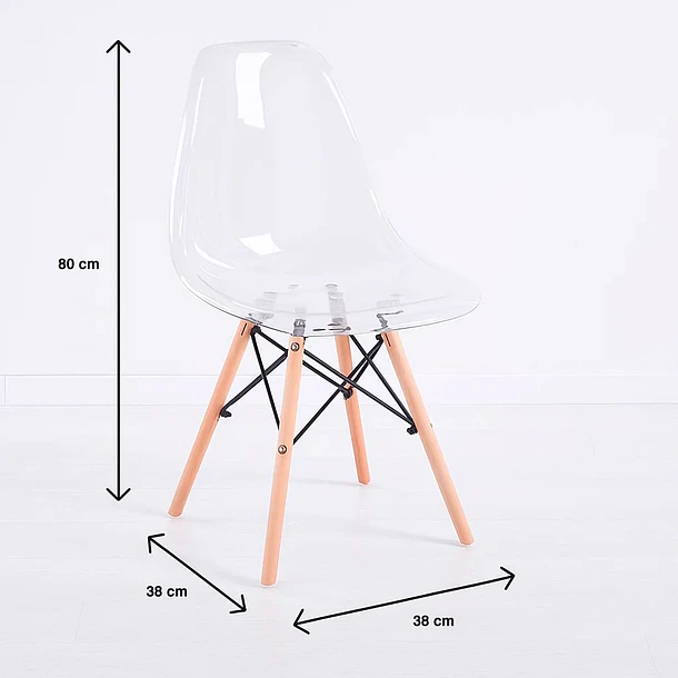 Pack de 4 Sillas Eames Transparentes 4