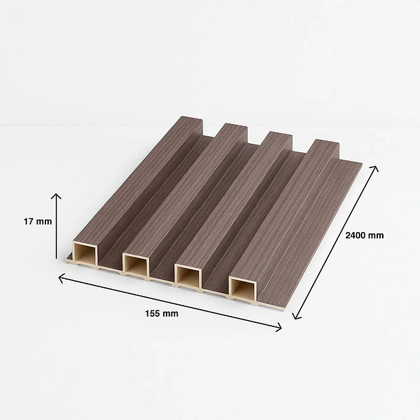 Pack de 16 Revestimientos Siding WPC interior color Gris 4