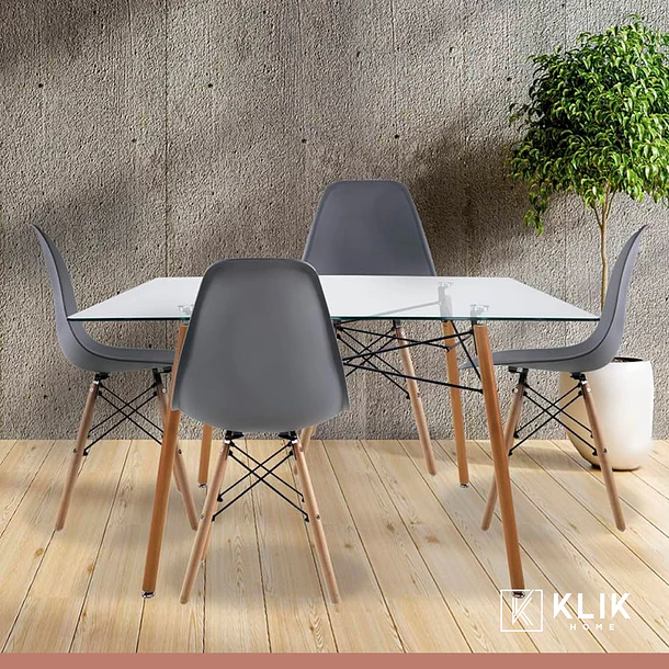 Pack de 4 Sillas Eames Grises 8