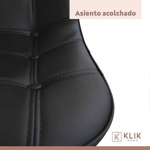Pack de 4 Sillas Buckle Acolchadas Ecocuero Negras 6
