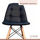 Pack de 4 Sillas Buckle Acolchadas Ecocuero Negras 8