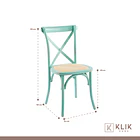 Pack de 4 Sillas Crossback Danubio Madera Rattan Menta 4
