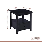 Pack de 2 Veladores Mesa Lateral Auxiliar con Cajón Bohemio 48x51 4