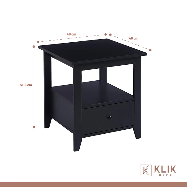 Pack de 2 Veladores Mesa Lateral Auxiliar con Cajón Bohemio 48x51 4