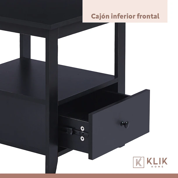 Pack de 2 Veladores Mesa Lateral Auxiliar con Cajón Bohemio 48x51 7