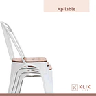 Pack de 4 sillas Tolix con asiento de Madera Oscura Walnut - Blancas 6