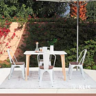 Pack de 4 sillas Tolix con asiento de Madera Oscura Walnut - Blancas 8