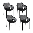 Pack de 4 Sillas Air Berlin Con Reposabrazos - Negras 1
