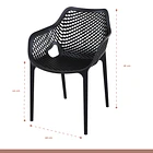 Pack de 4 Sillas Air Berlin Con Reposabrazos - Negras 4