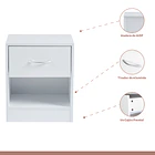Pack de 2 Veladores Cajón y Espacio Almacenamiento Minimal 40x30x48 - Blanco 3