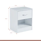Pack de 2 Veladores Cajón y Espacio Almacenamiento Minimal 40x30x48 - Blanco 4