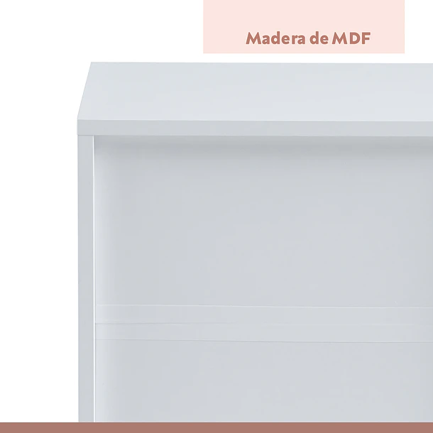 Pack de 2 Veladores Cajón y Espacio Almacenamiento Minimal 40x30x48 - Blanco 5